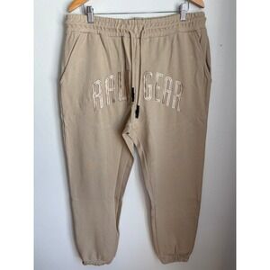 Rawgear Mens 2XL Tan‎ Embroidered Logo Jogger Sweatpants 100% Cotton NWT
